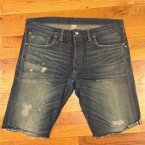 Ralph Lauren Double RL Men's Faded Jean Shorts - Dark Blue